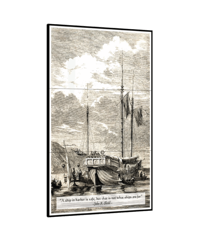 [Black and White Ship] - Inspirational Wall Decor Item