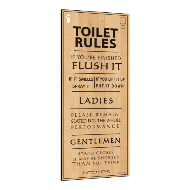 Toilet Rules- Inspirational Wall Decor item